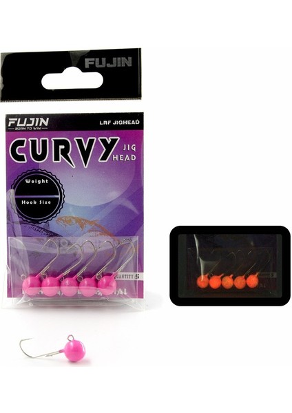 Curvy Pink Glow Jig Head 1,8 G. - 4 No.