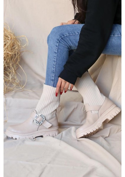 Taşlı Kalın Taban Kadın Bot 018-897-21