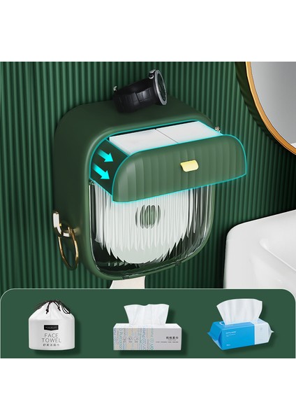Banyo Doku Saklama Kutusu Duvara Monte Yüz Havlusu Rulosu Kağıt Mendil Kutusu (Yurt Dışından)
