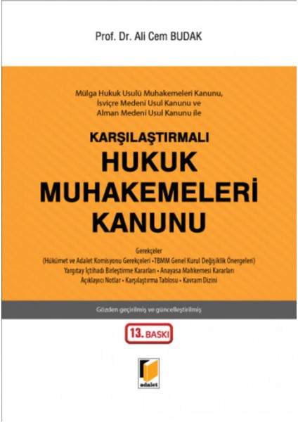 Karşılaştırımalı Hukuk Muhakemeleri Kanunu - Ali Cem Budak