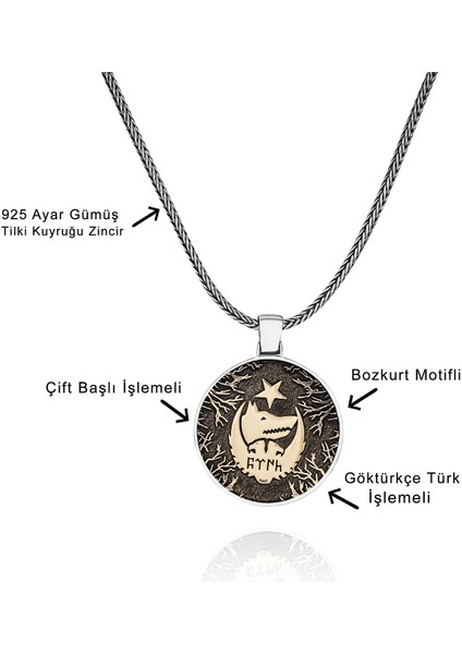 Bozkurt Etna Ayyıldız 60 cm 925 Gümüş Kolye fiyatları