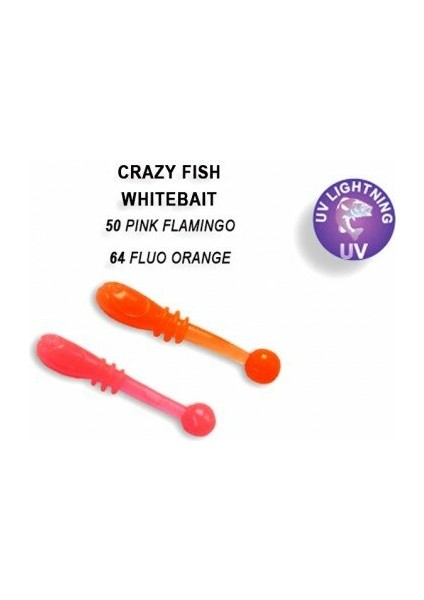 Crazy Fısh Whıtebaıt 20 mm Color: 50 Pınk Flamıngo ve 64 Fluo