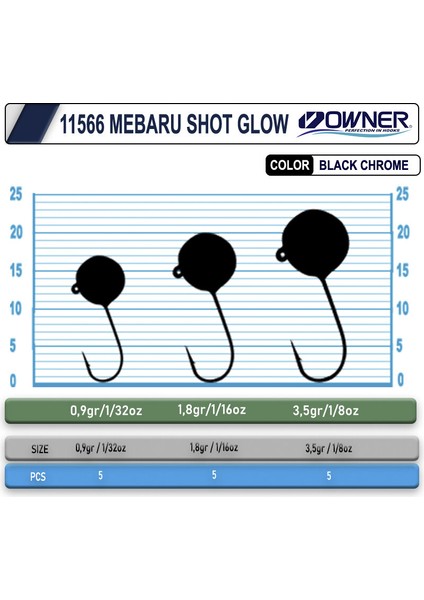 Cultiva 11566 JH-82G Mebaru Shot Glow Lrf Jighead 3.5 G. - 8 No.