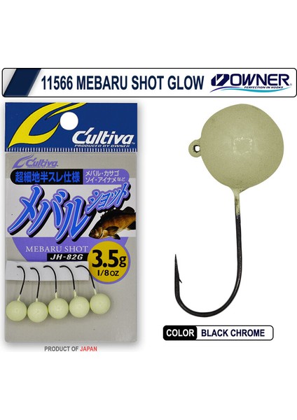 Cultiva 11566 JH-82G Mebaru Shot Glow Lrf Jighead 3.5 G. - 8 No.