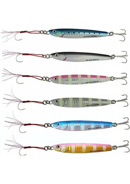 3D Slim Minnow 8gr 5,4 cm Jig Suni Yem Zebra Glow