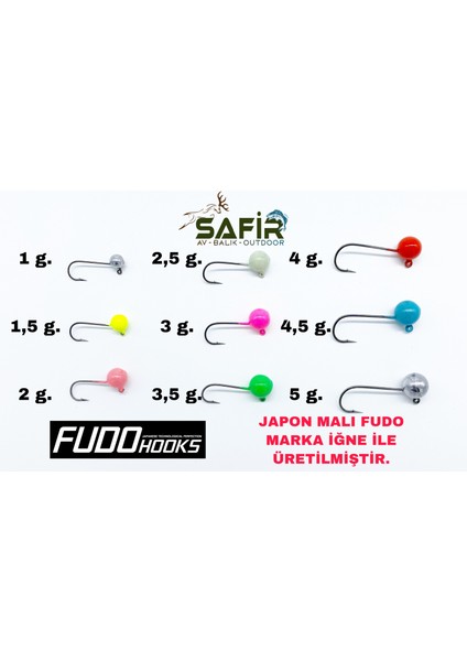 Round Magic Uv ve Glow Jig Head (Japon Fudo Iğne) Glow Mavi-3,5 G.