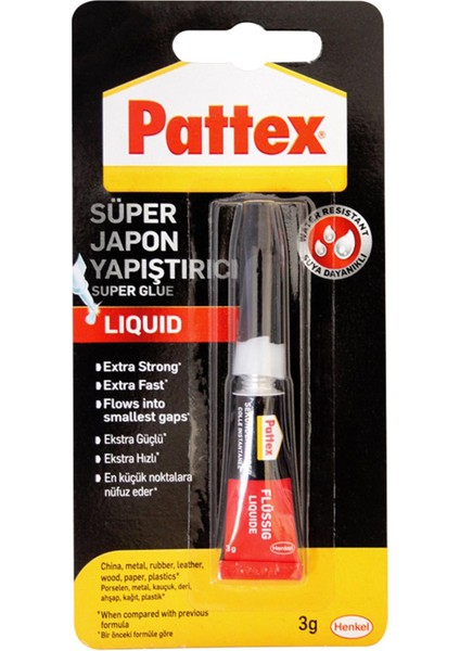 Marka: Pattex Japon Yapıştırıcı 3 G Kategori: Yapıştırıcı ve Bantlar