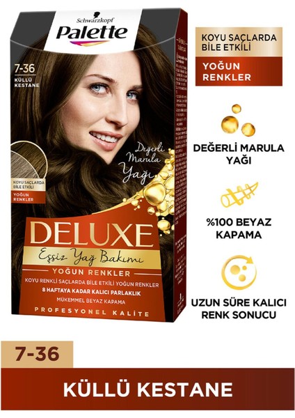 Deluxe Yoğun Renkler 7-36 Küllü Kestane Saç Boyası