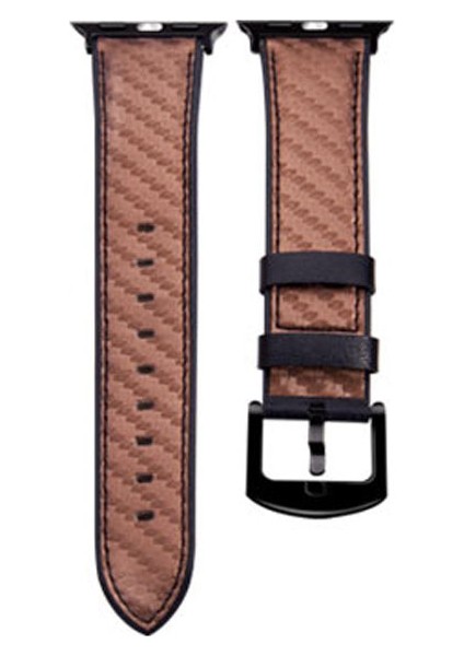 Apple Izle 7 41MM Için Karbon Fiber Dokusu Kordon Band Kahverengi