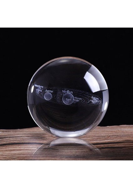 Dekoratif Metal Ayaklı Güneş Sistemi 3D Cam Küre