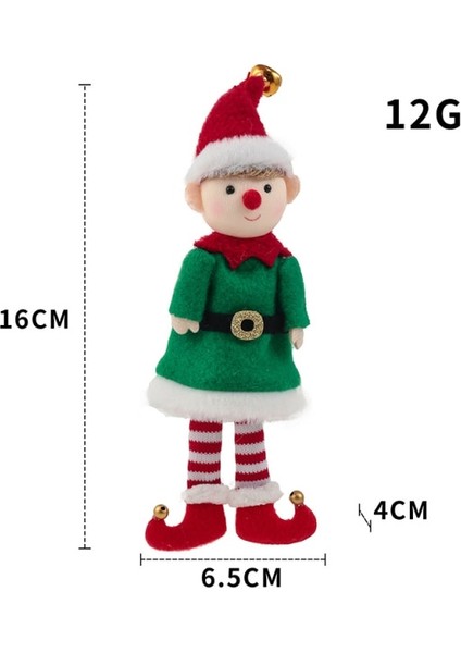 2 Adet Yeni Yıl Çocuk Hediye Noel Elf Doll-Boy 1