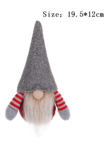 4 Adet Elf Noel Süsler Yüzsüz Bebek-Wlys-Gri Şapka