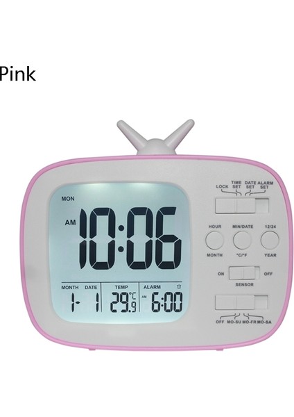 G179 Retro Tv Öğrenci Elektronik Saat Pembe (Yurt Dışından)