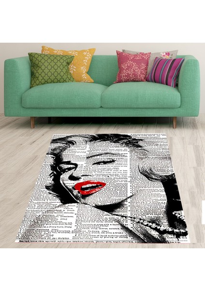 Marilyn Monroe Portre Tablo Poster Dijital Baskı Yıkanabilir Otantik Salon Halı ve Yolluk