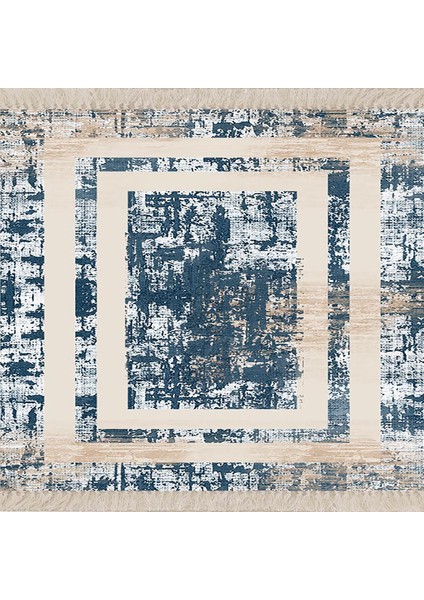 Geometrik Çerçeveli Batik Desenli Yıkanabilir Kaymaz Taban Leke Tutmaz Modern Salon Halısı ve Yolluk fiyatları