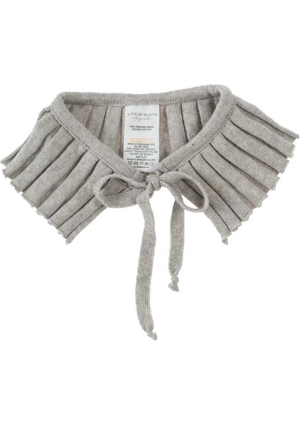 Pileli Örgü Yaka Gri Organik Pamuk