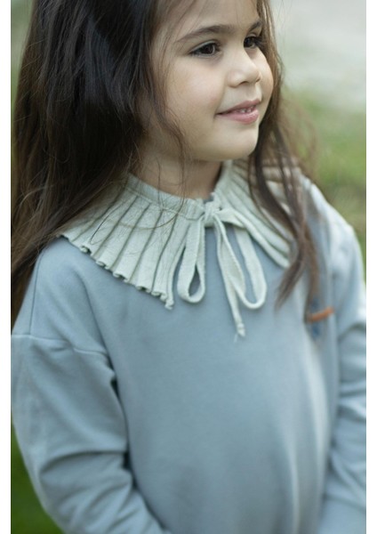 Pileli Örgü Yaka Gri Organik Pamuk fiyatları