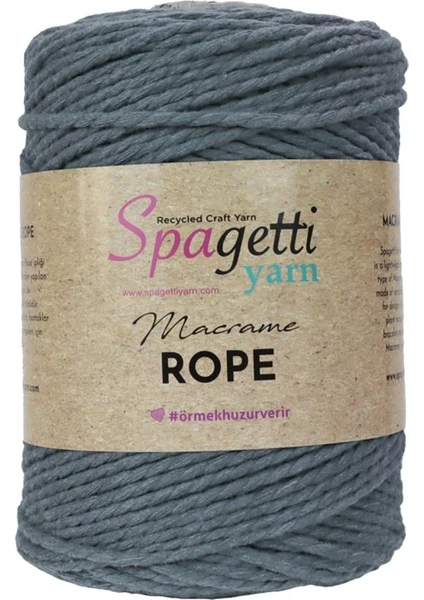 Spagetti Yarn 3mm 500G Füme 2 Büküm Halat Makrome Ipi