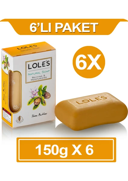 Lüks Bitkisel Shea Yağı Sabunu 6X150 gr