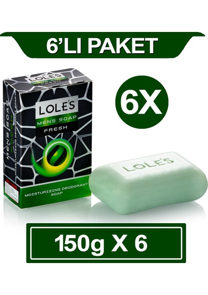 Lüks Erkek Sabunu - Fresh 6X150 gr