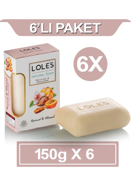 Lüks Bitkisel Kayısı & Badem Yağı Sabunu 6X150 gr