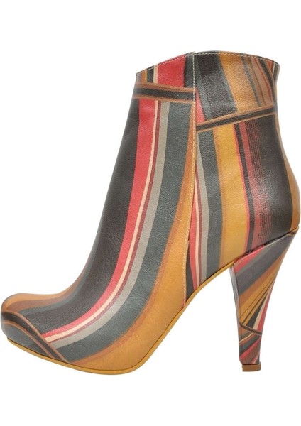 Kadın Vegan Deri Çok Renkli Bootie - Fields of color Tasarım