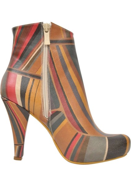 Kadın Vegan Deri Çok Renkli Bootie - Fields of color Tasarım