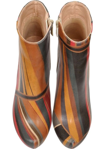 Kadın Vegan Deri Çok Renkli Bootie - Fields of color Tasarım