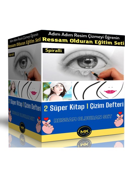 Enine Boyuna Eğitim Ressam Olduran Eğitim Seti (2 Kitap ve Çizim Defteri)