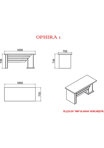 Kalender Dekor Ophi̇ra-1 OPH01 Ofi̇s Masası