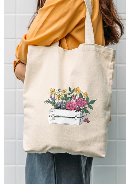 Kanvas Kasada Çiçek Bez Çanta C0551