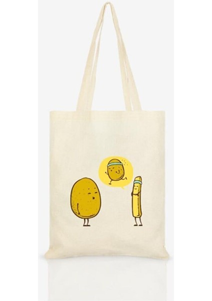 Bez Çanta Fit Patates Baskılı Ham C0185