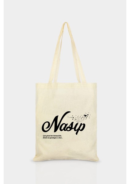 Nasip Baskılı Ham Bez Çanta C0056