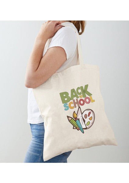 back To School Baskılı Ham Bez Omuz