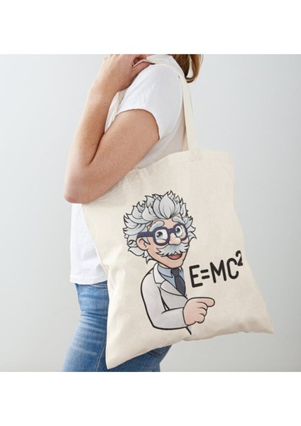 albert Einstein Baskılı Ham Bez Omuz