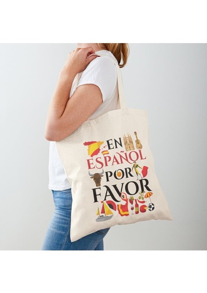 Ispanyolca Lütfen Baskılı Ham Bez Om