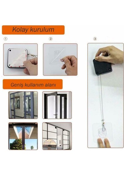 Otomatik Çelik Tel Kapı Kapatıcı Pratik Ipli Kapı Çekici
