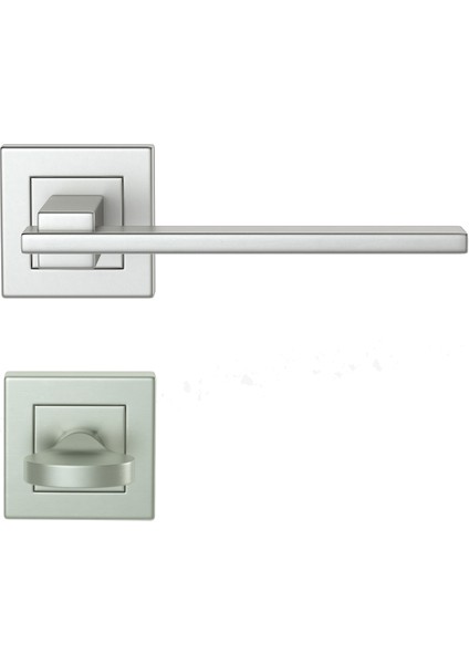 803K Saten Krom Rozetlı Kapı Kolu Saten Krom Rozetli Wc (Tk)