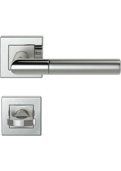 103 Saten Krom Rozetlı Kapı Kolu Saten Krom Rozetli Wc (Tk)