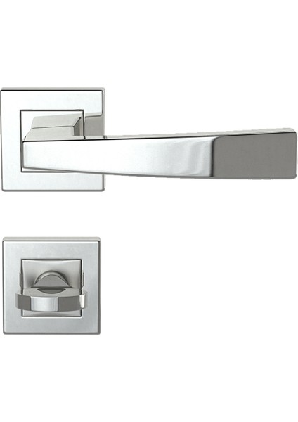 1022K Krom Rozetlı Kapı Kolu Krom Rozetli Wc (Tk)