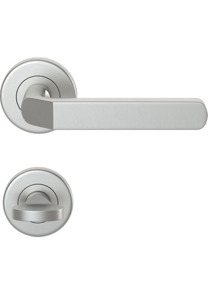 1083 Saten Krom Rozetlı Kapı Kolu Saten Krom Rozetli Wc (Tk)