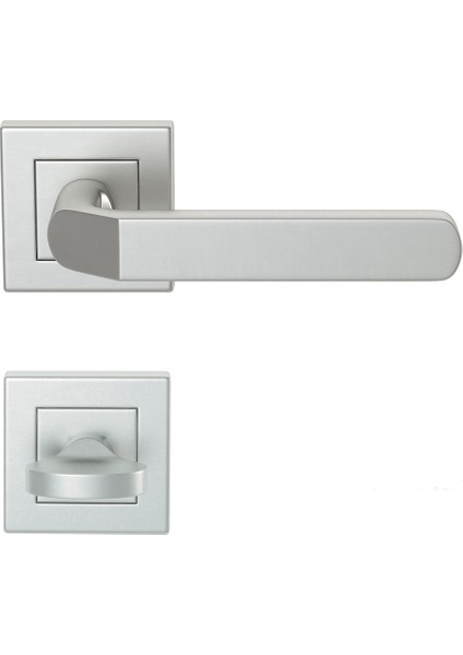 1083K Saten Krom Rozetlı Kapı Kolu Saten Krom Rozetli Wc (Tk)