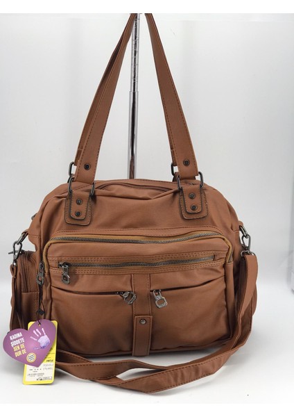 Mega Kadın Yıkamalı Deri Omuz Çantası