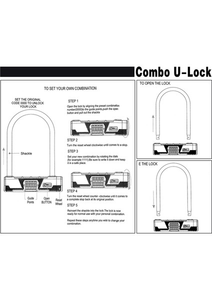 Bisiklet U Kilidi Hırsızlığa Karşı Bisiklet Şifre Kilidi (Yurt Dışından)