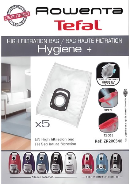 Rowenta Silence Force 4A Compact Tefal Hygiene Toz Torbası 15 Ad modelleri