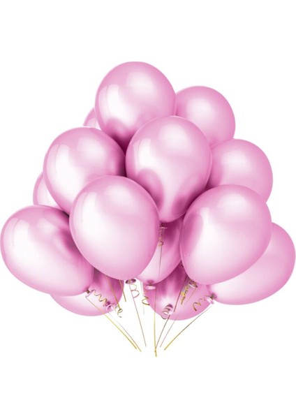 Balon Metalik Pembe (10 Adet)