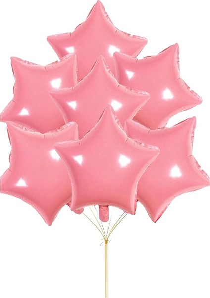 Makaron Yıldız Folyo Pembe Balon