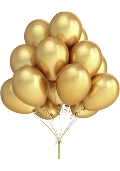 10" Balon Metalik Gold 10 Adet