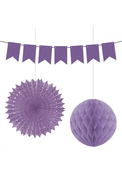 KF099-MOR Kagıt Süs Seti Mor