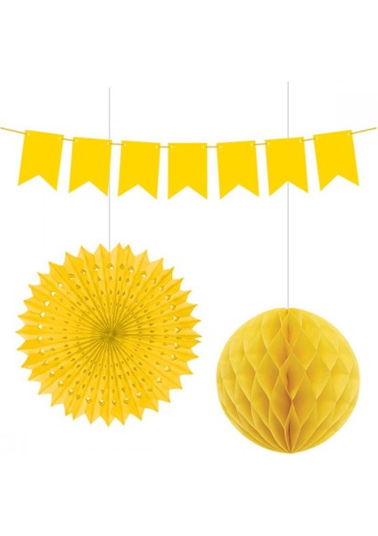 KF099-SR Kagıt Süs Seti Sarı
